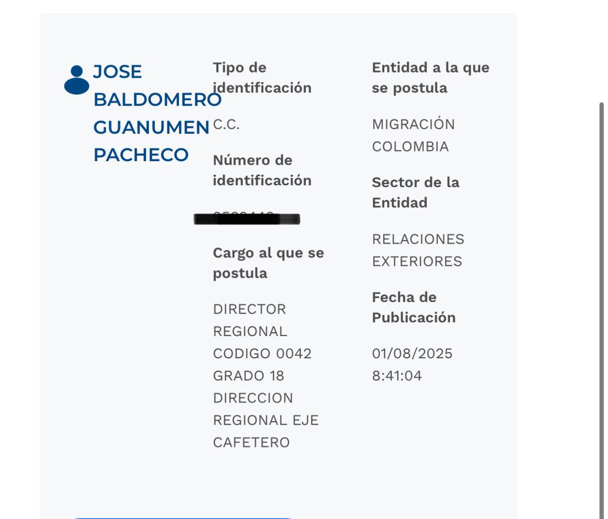 Daniel F. Briceño (@danielbricen) on Twitter photo Otro Tío de Sebastián Guanumen será nombrado como director regional de Migración Colombia.
Con esto ya son 6 los miembros de la familia Guanumen vinculados al gobierno Petro.
Correr la línea ética contra <a href="/FicoGutierrez/">Fico Gutiérrez</a> fue bien pagado por <a href="/petrogustavo/">Gustavo Petro</a> Otro Tío de Sebastián Guanumen será nombrado como director regional de Migración Colombia.
Con esto ya son 6 los miembros de la familia Guanumen vinculados al gobierno Petro.
Correr la línea ética contra <a href="/FicoGutierrez/">Fico Gutiérrez</a> fue bien pagado por <a href="/petrogustavo/">Gustavo Petro</a>
