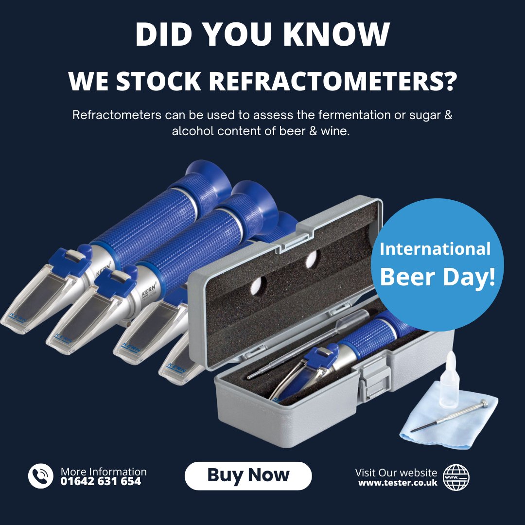 It’s #InternationalBeerDay 🍻

Before we head into the #weekend, we want to remind you that we stock a range of refractometers that can assess the fermentation or sugar &amp; alcohol content of beer &amp; wine - essential tools! 🍺

Check out our entire range ➡️ ow.ly/tL9r50WvWzV