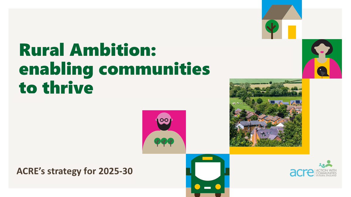 Today we launch our Strategy for 2025-30, Rural Ambition: enabling communities to thrive. 

tinyurl.com/3br2bckj

Our ambition is to improve the quality of life for rural communities &amp; support those in greatest need.

Get in touch if you share our ambition!