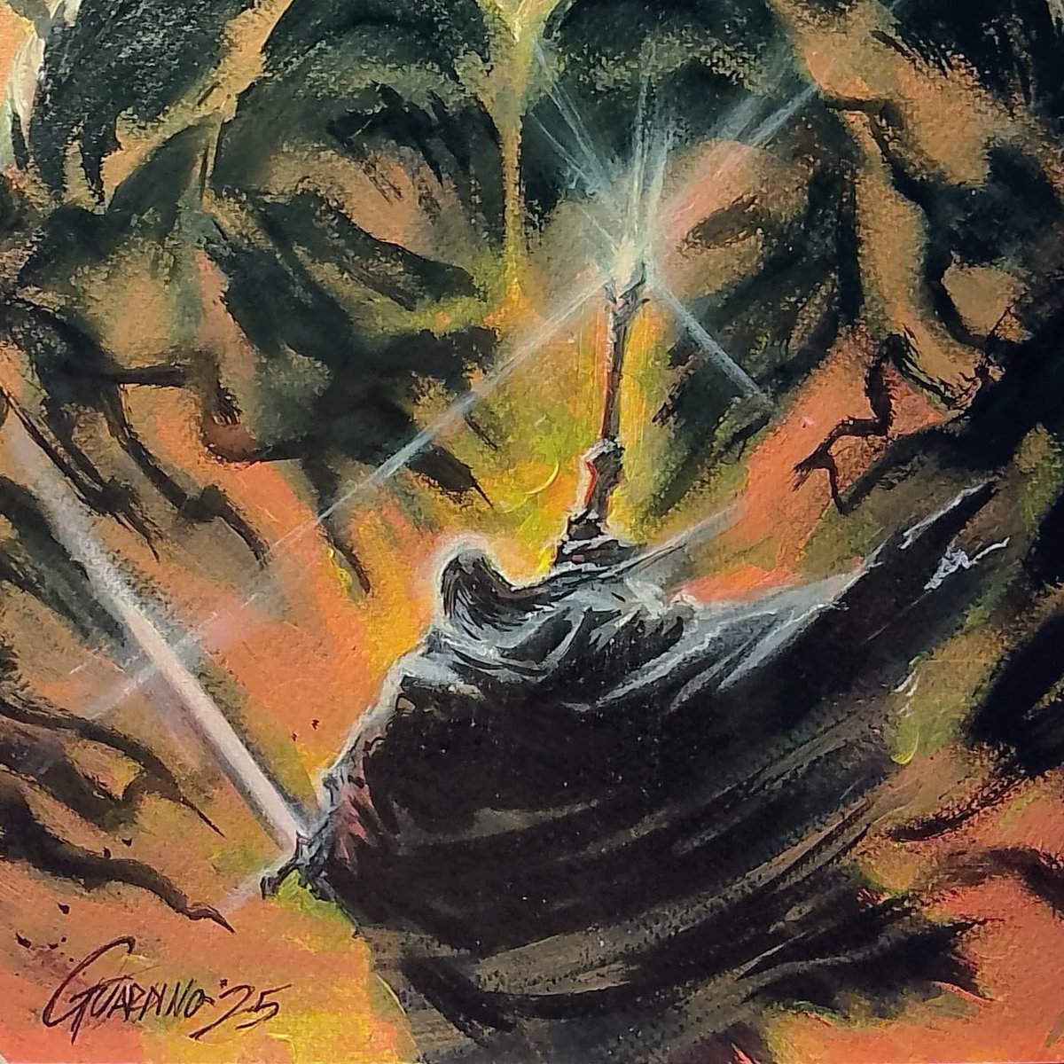 TGuardinian's tweet image. Gandalf VS Balrog
Original Art Acrylics + ink + white pencil
Cheers!
#LOTR