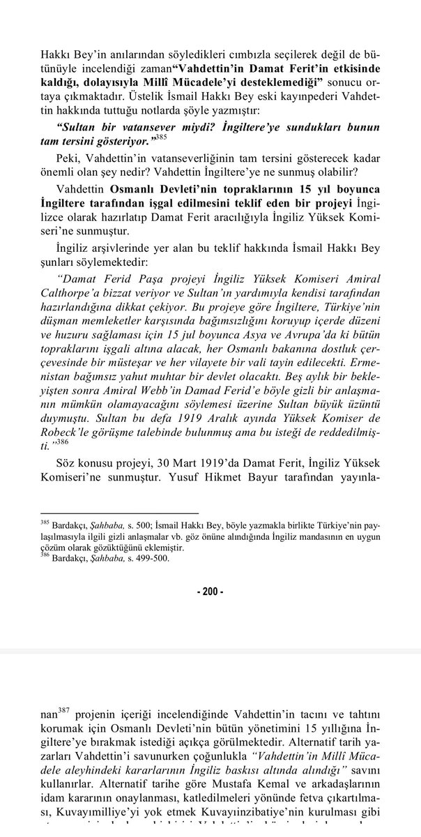 umtdogan71's tweet photo. @TanselBaydur Damadı cok seviyorsa biraz da bunu sokun. Damadın söylediği şeylerden işine geleni alıp, işine gelmeyeni yok saymasın. Damat söylüyor Vahdettin'in İngiltere'ye "gel ülkeyi geçici olarak işgal et" dediğini. Şimdi inanır mi dersiniz, sonuçta Damat söylüyor. https://t.co/nD3iOSmfOS