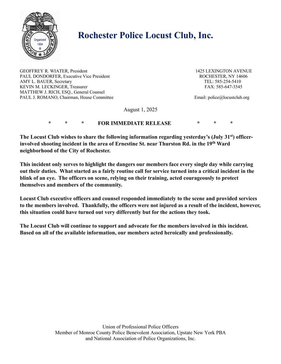 Locust Club statement on last night's incident on Ernestine St. near Thurston Rd.