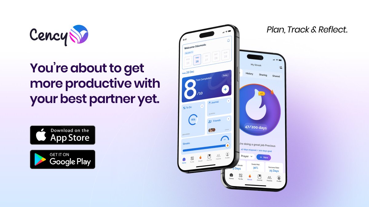 cencyapp's tweet photo. Ready to ditch scattered apps and finally stay consistent? Meet Cency, your all-in-one habit-tracking, task-crushing, friends-powered productivity partner. Plan better. Track smarter. Reflect deeper. Download now: https://t.co/ZvwpQqI3wq #ProductivityApp #HabitTracker #CencyApp https://t.co/u87YuaTarN