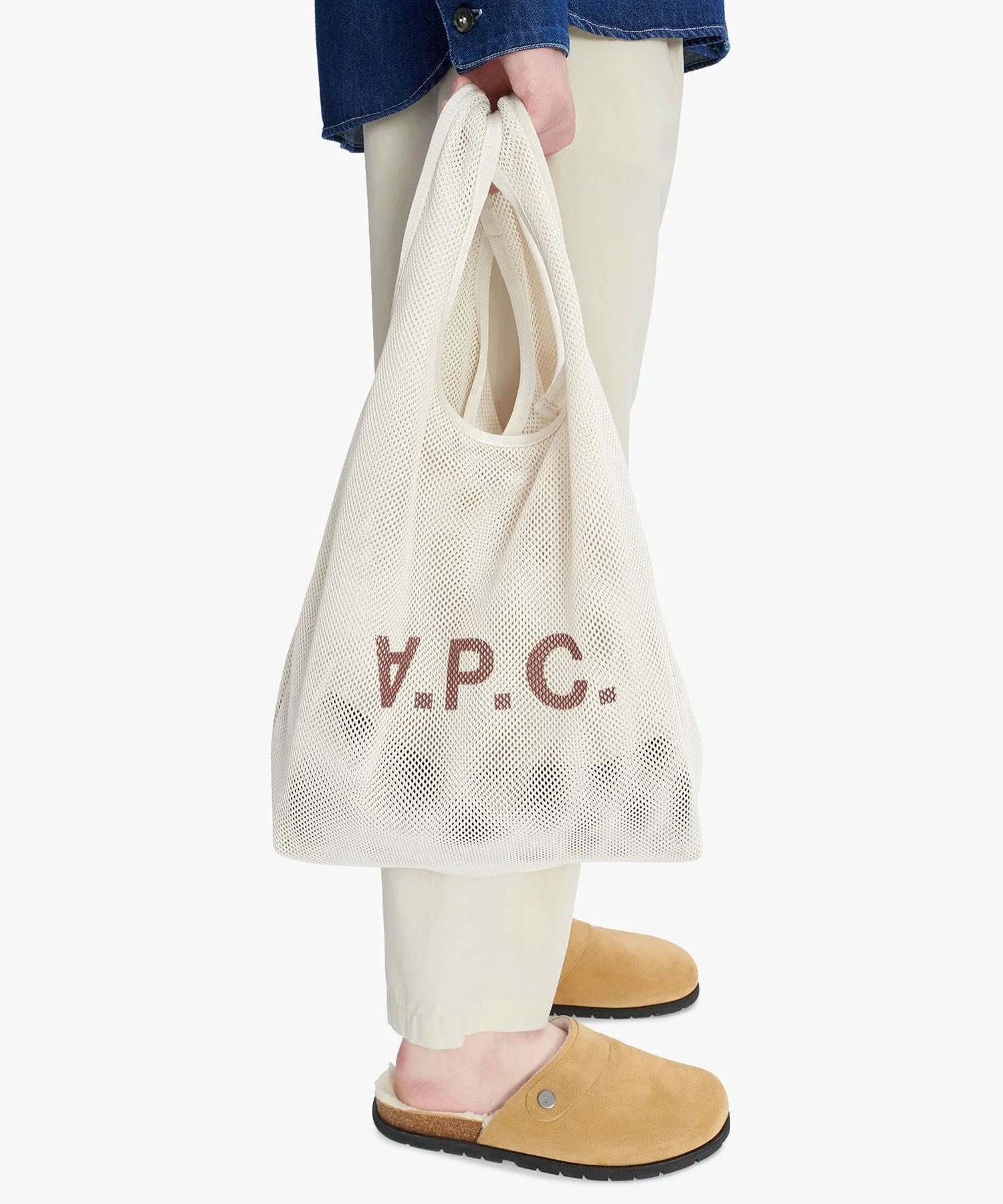 ［値下げ可］APC オリーブ メッシュ トートバッグ A.P.C. メッシュバッグ オリーブ - メルカリ