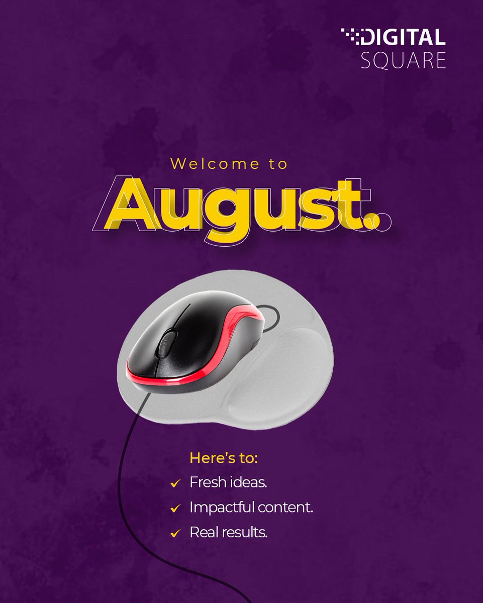 DigitalSquareng's tweet photo. Happy New Month.

Let’s make your brand unmissable this month.

#happynewmonth #helloaugust #digitalsquareng #digitalmarketingagencyinnigeria #socialmediamarketing
#august2025 https://t.co/TVJoDl3PM5