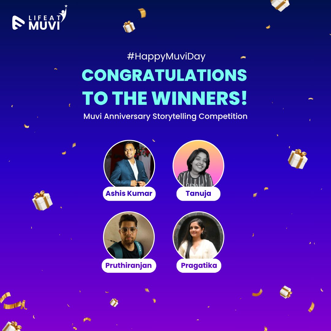 LifeMuvi1's tweet image. A big round of applause to the winners! 🏆
Your stories didn’t just stand out — they moved us. Thank you for sharing a piece of your journey with all of us. 💛

#MuviAnniversary #StorytellingContest #WinningStories #MuviCulture #EmployeeVoices #CongratulationsWinners #lifeatmuvi