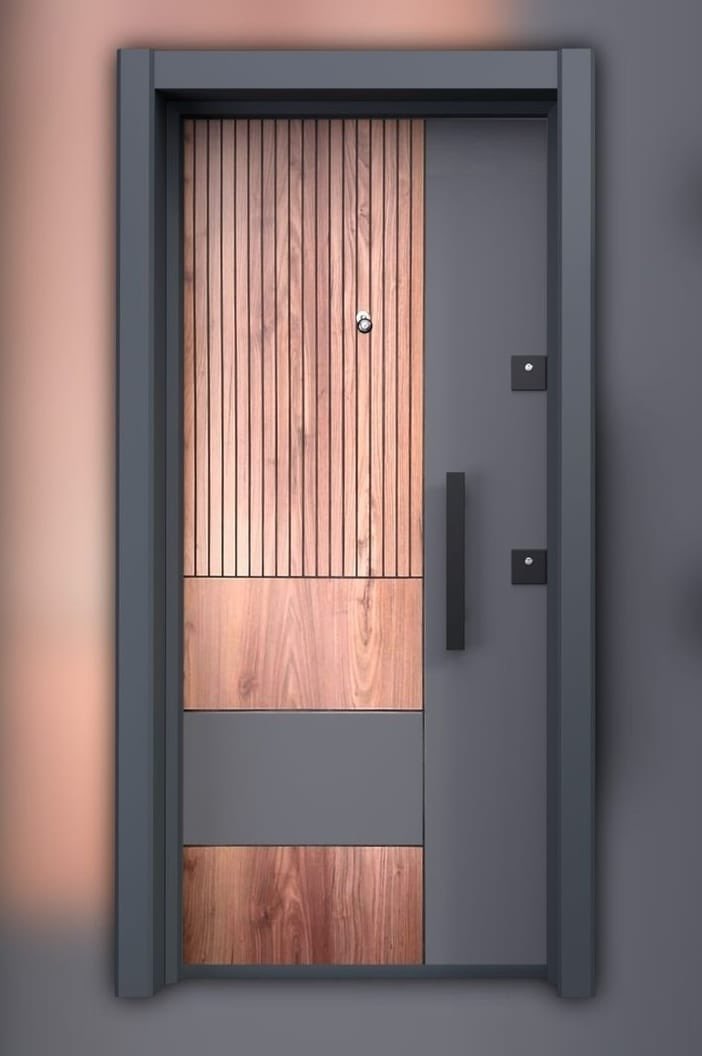 Bold. Modern. Secure.

Where luxury meets safety this Turkish steel door brings a sleek matte grey finish paired with natural wood tones for a striking entrance.

🛡️ 7-point locking system
🪵 Elegant vertical and panel wood design
🚪 Built to impress, designed to protect