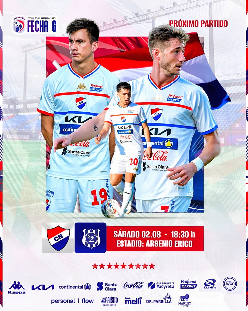 🏟️ ¡𝙈𝙖ñ𝙖𝙣𝙖 𝙟𝙪𝙜𝙖𝙢𝙤𝙨 𝙚𝙣 𝙘𝙖𝙨𝙖, 𝙏𝙧𝙞𝙘𝙤𝙡𝙤𝙧𝙚𝙨!

🗓️ Sábado 02/08 

🕓 18:30 h 

🏟️ Estadio: Arsenio Erico 

🔴⚪🔵 Vamos todos juntos por la victoria.