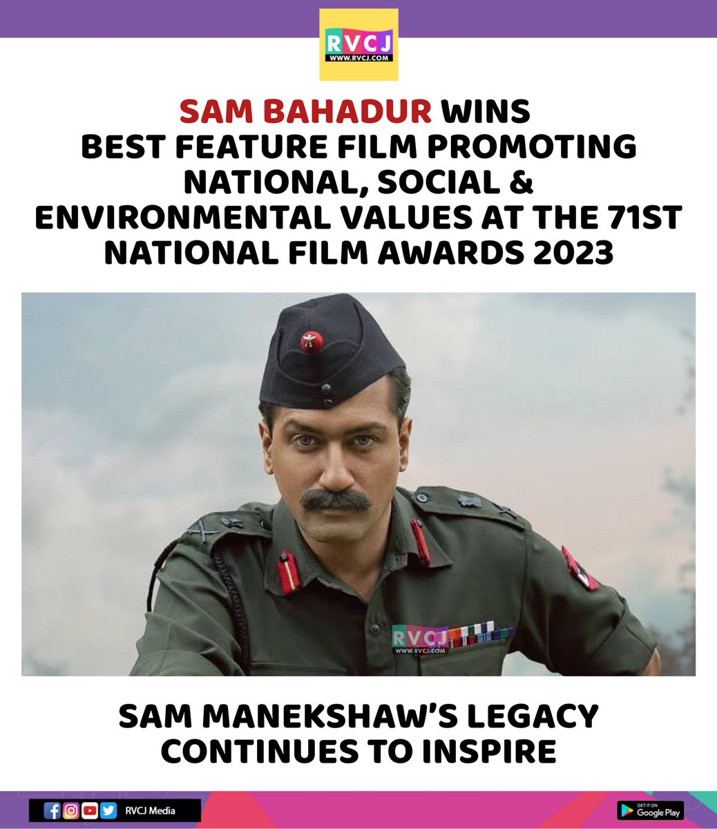 rvcjmovies's tweet image. Sam Bahadur!

#sambahadur #vickykaushal #nationalfilmawards