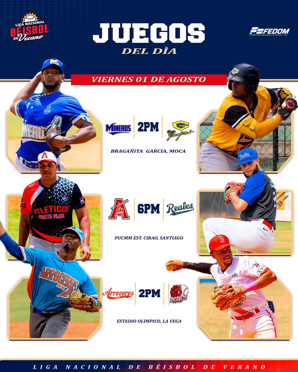 Hoy regresa la acción de la #LigaDeVeranoRD con cartelera completa a partir de las 2 de la tarde. #dondebrillaelbéisbol⚾️🇩🇴☀️