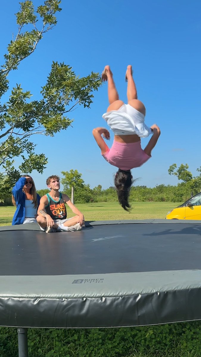Not the best outfit for the trampoline...