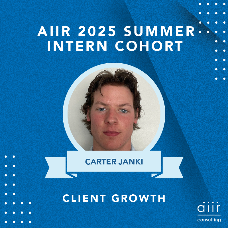aiirconsulting's tweet image. ✨Intern Highlight! ✨Meet Carter Janki, a #ClientGrowth Intern at AIIR Consulting. 

Carter is a rising senior at the University of Pennsylvania, studying #Economics. Outside of the office, Carter is a member of UPenn’s football team.

Thanks for working with us, Carter!