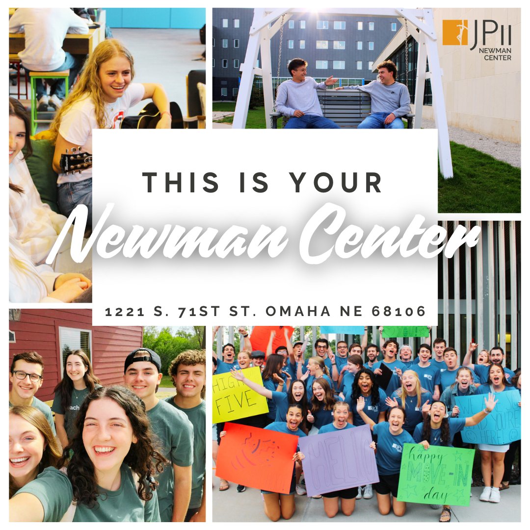 This is YOUR Newman Center.

Whether you're starting as a freshman or heading into senior year, JPII Newman is your home away from home. Come hang out, meet amazing people, and grow in faith this year.
Learn more: hubs.li/Q03wsj9F0

#MavCatholic #UNOmaha #CatholicCampusLife