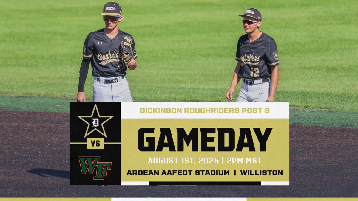 Dickinson Roughriders Post 3 Legion Baseball (@dixroughriders) on Twitter photo 2025 State Tournament- Loser Out
๐<a href="/WFPatsBaseball/">West Fargo Legion Baseball</a>
๐Ardean Aafedt Stadium- Williston
โฐ2PM mountain time
๐ปAM 1230 FM 100.7 kdix.com
๐ฅ youtube.com/live/3a4zlVSCTโฆ
Follow on GameChanger: onelink.gc.com/dyf9?pid=Copy&โฆ
#RiderBaseball #RiderPride #SaddleUp #LegionBaseball100 2025 State Tournament- Loser Out
๐<a href="/WFPatsBaseball/">West Fargo Legion Baseball</a>
๐Ardean Aafedt Stadium- Williston
โฐ2PM mountain time
๐ปAM 1230 FM 100.7 kdix.com
๐ฅ youtube.com/live/3a4zlVSCTโฆ
Follow on GameChanger: onelink.gc.com/dyf9?pid=Copy&โฆ
#RiderBaseball #RiderPride #SaddleUp #LegionBaseball100