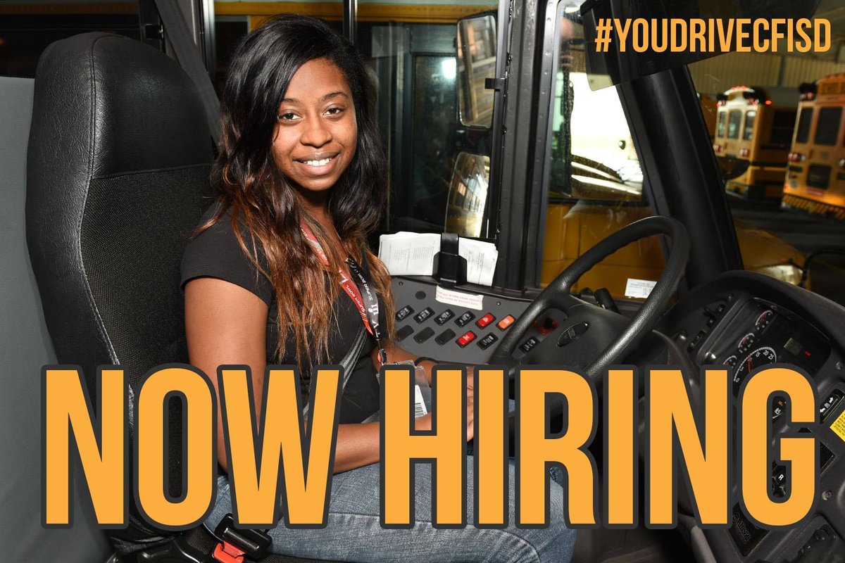 Our transportation department is hiring drivers and attendants at recently increased starting rates! When #YouDriveCFISD, you drive with the best! Apply today: buff.ly/4eyVXEb #CFISDspirit