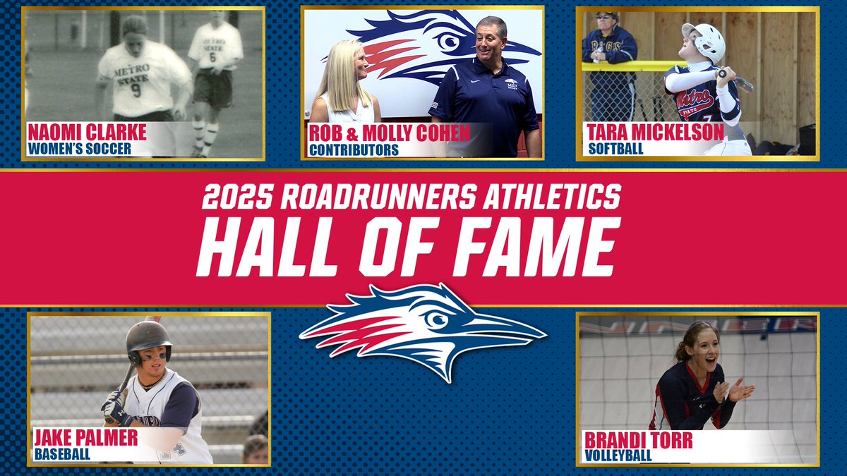 🎉 Congrats to the 2025 MSU Denver Athletics Hall of Fame class! 🏆

Honoring legendary athletes Jake Palmer, Tara Mickelson, Naomi Clarke, and Brandi Torr — plus Rob &amp; Molly Cohen, whose incredible generosity has transformed Roadrunners Athletics. 👏👏👏