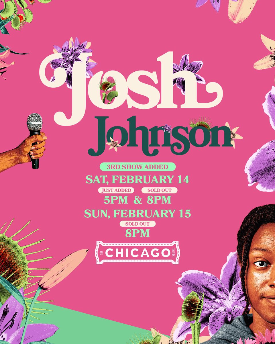 Tickets are ON SALE now to see Josh Johnson bring The Flowers Tour to The Chicago Theatre on Feb 14 &amp; 15!

🎟️:go.chicagotheatre.com/JoshJohnson
