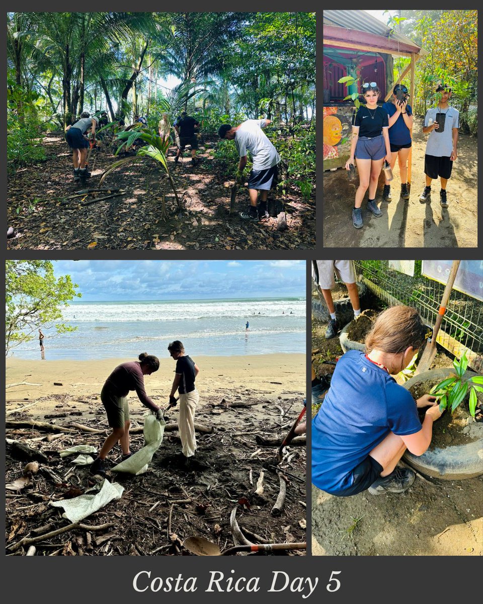 Arbib_Ed's tweet image. Costa Rica – Day 5
🌳 Morning: planting native trees to help protect Marino Ballena National Park.
♻️ Afternoon: beach clean-up with Ocean Conservancy — 53kg of waste collected and logged!
#Reforestation #BeachCleanup #OceanConservancy #CostaRica  #ProtectOurPlanet #Exploration