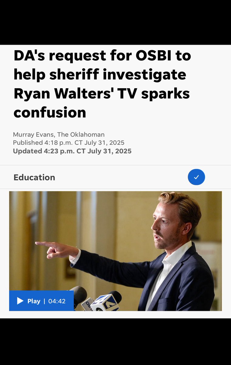 CamSpradling's tweet photo. The damage this buffoon has done to the Oklahoma State Department of Education will take over a decade to recover from, if at all. Oklahoma elected an ignoramus to run a department that has over half our state budget and Ryan Walters drove it to 50th in the country. Unforgivable! https://t.co/hZyq8W9Kwk