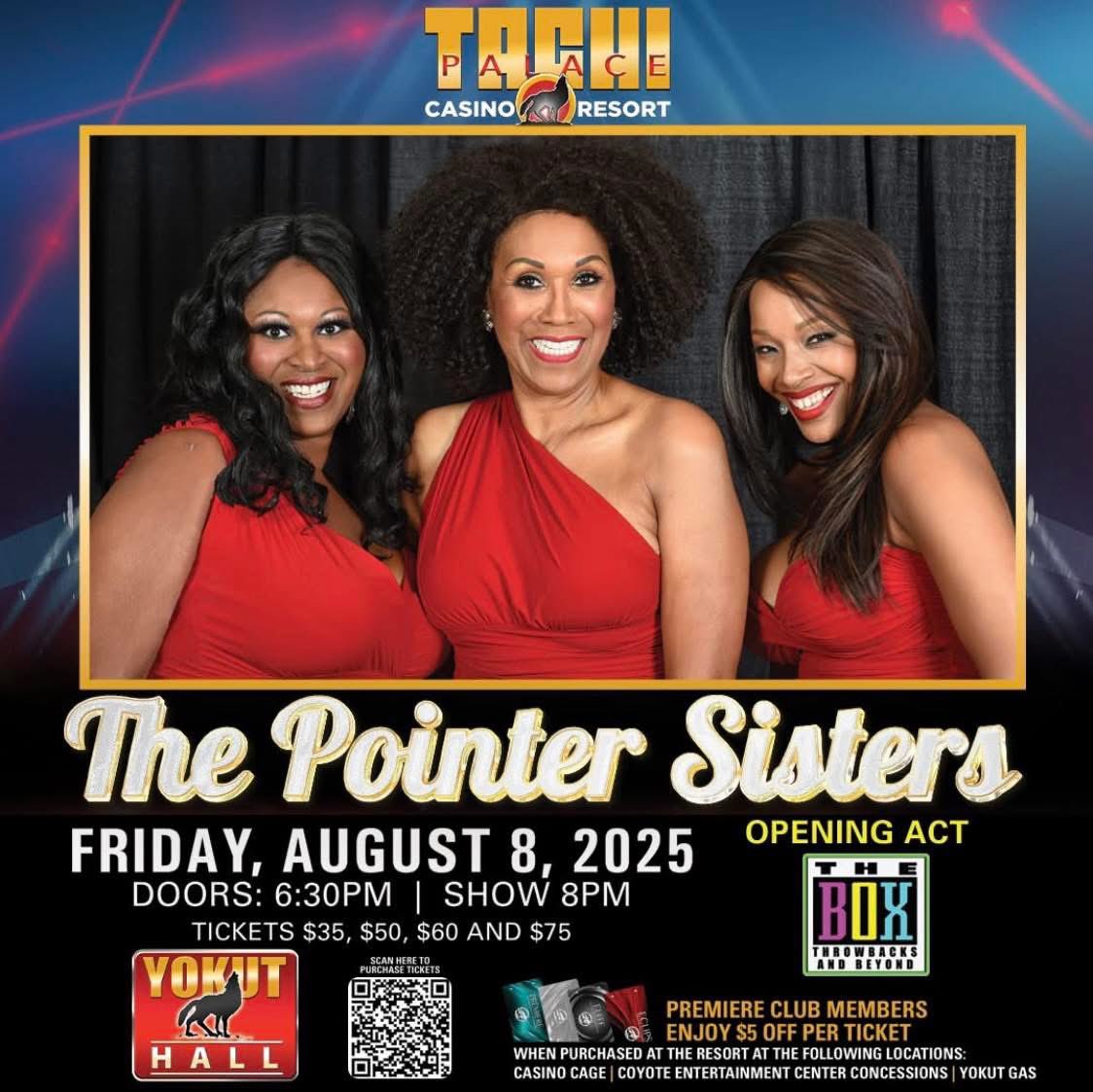 RealPointerSis's tweet image. Friday, AUGUST 8th! 
Tachi Palace Casino - @Tachipalace Lemoore, CA
#PointerSisters 

thepointersisters.com/calendar.html