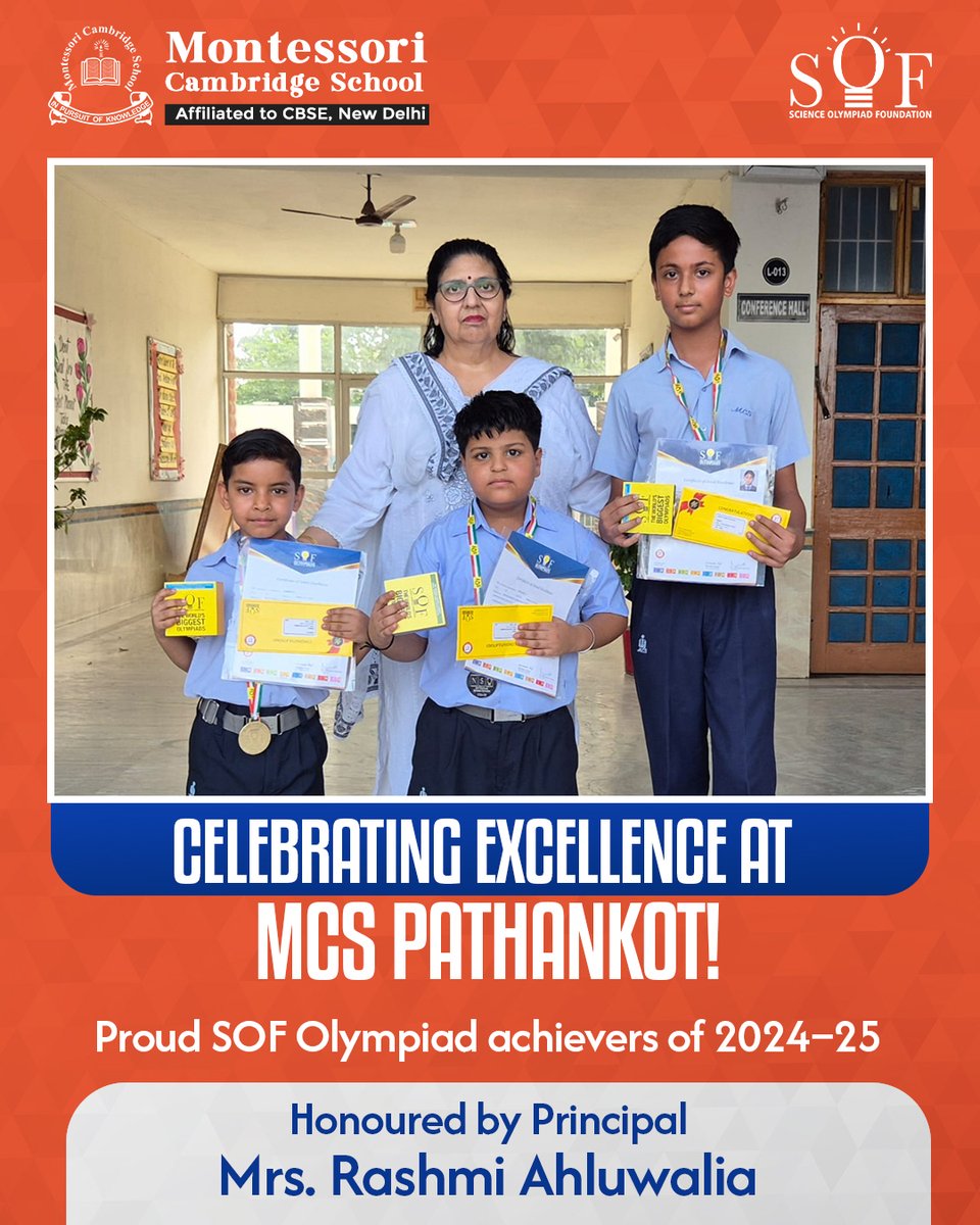 mcspathankot97's tweet image. 📣 MCS Pathankot students conquer the SOF Olympiads 2024–25!
 🏅 International Ranks
 🎖️ Zonal Awards
 🎉 A proud moment for the school, mentors &amp;amp; parents!
 #SOFOlympiad #MCSPathankot #AcademicExcellence