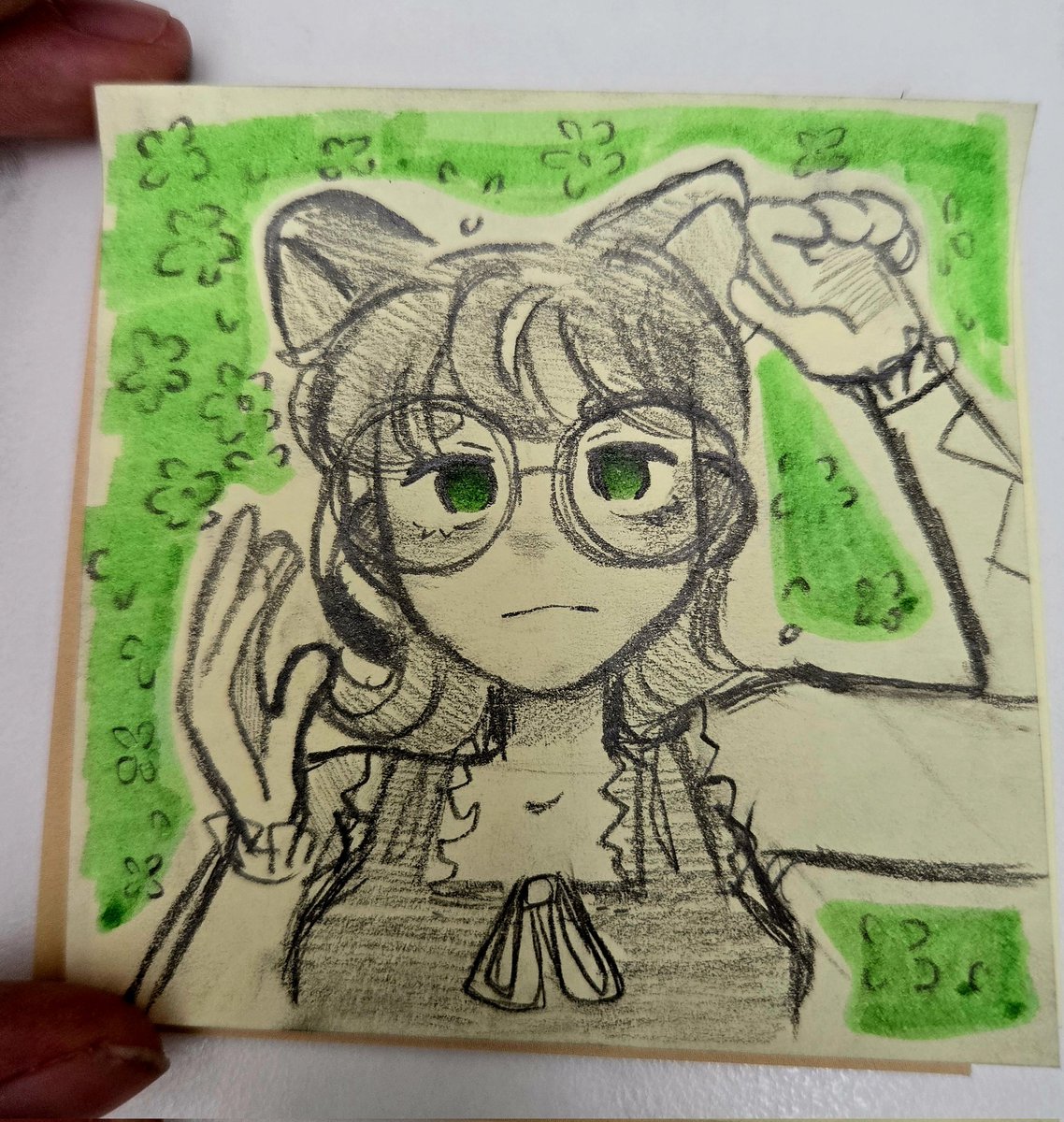 Emo <a href="/CherryBee_art/">CherryBee🍯</a> on sticky note I love her so much a