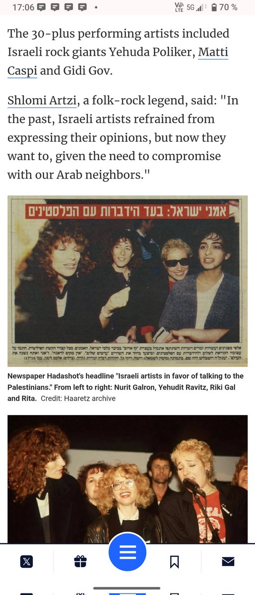 Unthinkable today – but in 1988, 🇮🇱 Israel's biggest singers united against the occupation haaretz.com/israel-news/20…