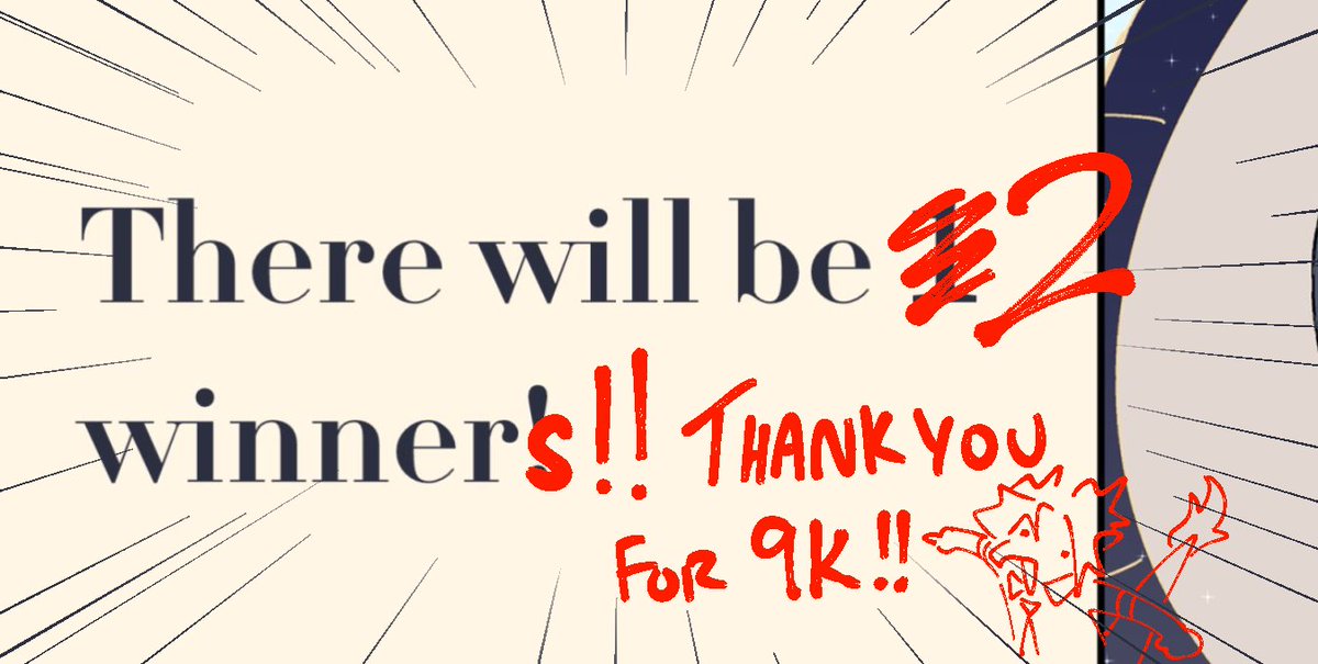 THANK YOU SO MUCH FOR 9K FOLLOWERS!!! HOLY MACARONI
AS THANKS IM CHANGING THE RAFFLE TO HAVE 2 WINNERS INSTEAD!!!