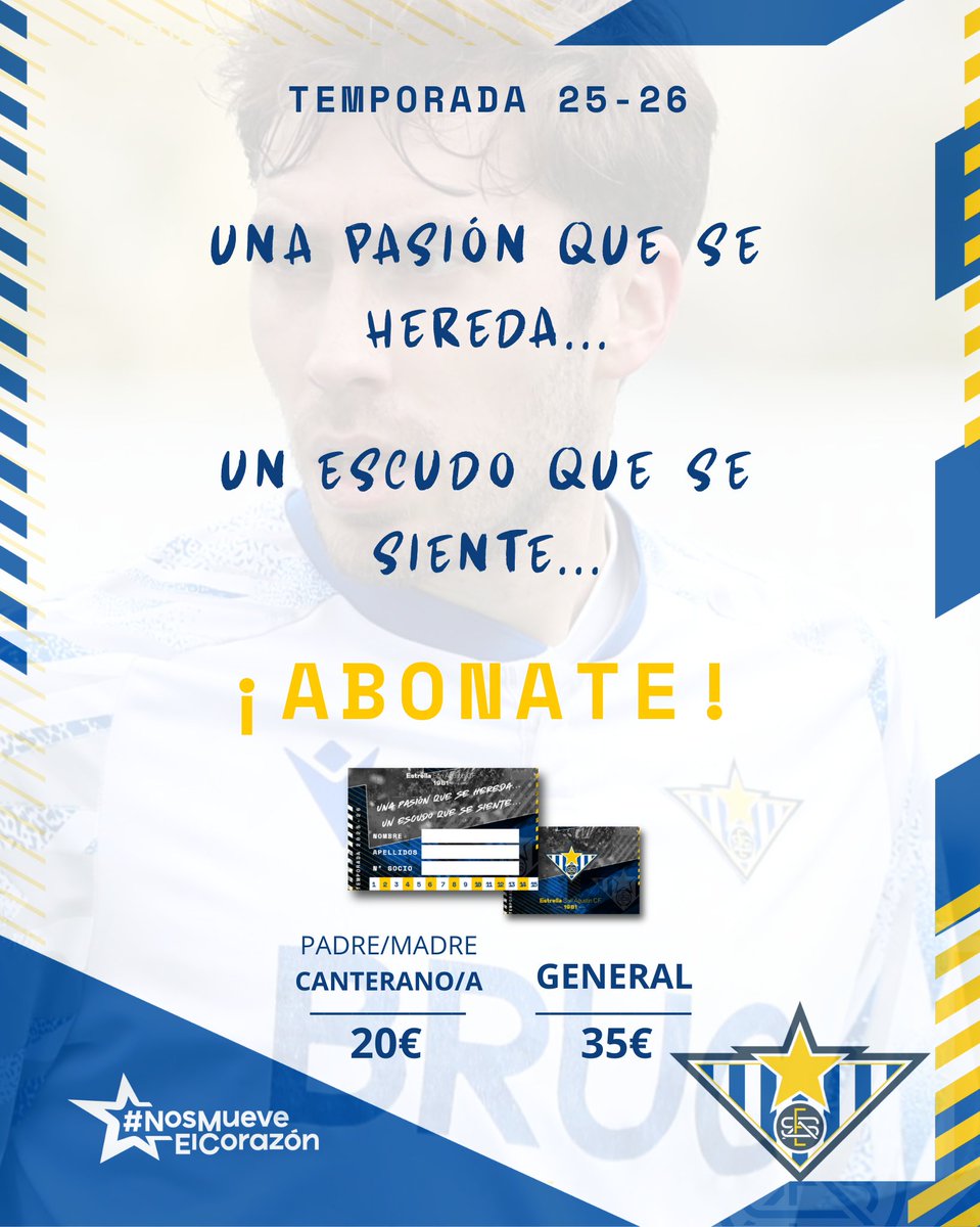 🔥 𝘜𝗻𝗮 𝗽𝗮𝘀𝗶𝗼́𝗻 𝗾𝘂𝗲 𝘀𝗲 𝗵𝗲𝗿𝗲𝗱𝗮...
🛡️ 𝗨𝗻 𝗲𝘀𝗰𝘂𝗱𝗼 𝗾𝘂𝗲 𝘀𝗲 𝘀𝗶𝗲𝗻𝘁𝗲...

💙 ¡𝗔𝗕𝗢́𝗡𝗔𝗧𝗘!

Porque esto no es solo fútbol…
Es historia, familia y corazón.

#UnaPasiónQueSeHereda
#Abónate
#NosMueveElCorazón 💙