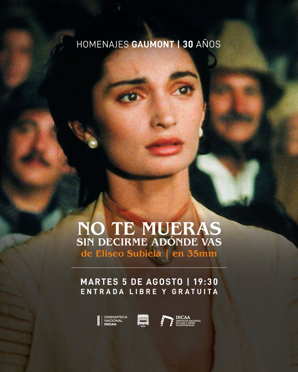 Cine Gaumont (@cinegaumont) on Twitter photo ๐ฝ๏ธ๏ธ๐๐ผ๐บ๐ฒ๐ป๐ฎ๐ท๐ฒ๐ ๐๐ฎ๐๐บ๐ผ๐ป๐ โNo te mueras sin decirme adรณnde vasโ, de Eliseo Subiela, con <a href="/dagrandinetti/">Darรญo Grandinetti</a> y <a href="/Marianaarias/">Mariana Arias</a>
Martes 5/8 a las 19:30
๐130 min | ATP
๐๏ธ En 35 mm
๐ Entrada libre y gratuita,
ยกNos vemos en el cine! ๐ฌ๐ฟ ๐ฝ๏ธ๏ธ๐๐ผ๐บ๐ฒ๐ป๐ฎ๐ท๐ฒ๐ ๐๐ฎ๐๐บ๐ผ๐ป๐ โNo te mueras sin decirme adรณnde vasโ, de Eliseo Subiela, con <a href="/dagrandinetti/">Darรญo Grandinetti</a> y <a href="/Marianaarias/">Mariana Arias</a>
Martes 5/8 a las 19:30
๐130 min | ATP
๐๏ธ En 35 mm
๐ Entrada libre y gratuita,
ยกNos vemos en el cine! ๐ฌ๐ฟ