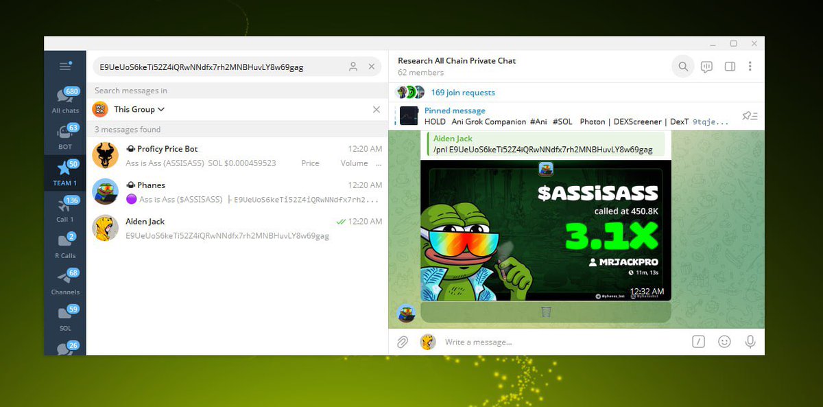 cpmm_dave's tweet image. 3X plus 

450K to  1.5M 

‌‌‌‌Ass is Ass  #ASSISASS   #SOL  
 
Photon | DEXScreener | DexT

E9UeUoS6keTi52Z4iQRwNNdfx7rh2MNBHuvLY8w69gag