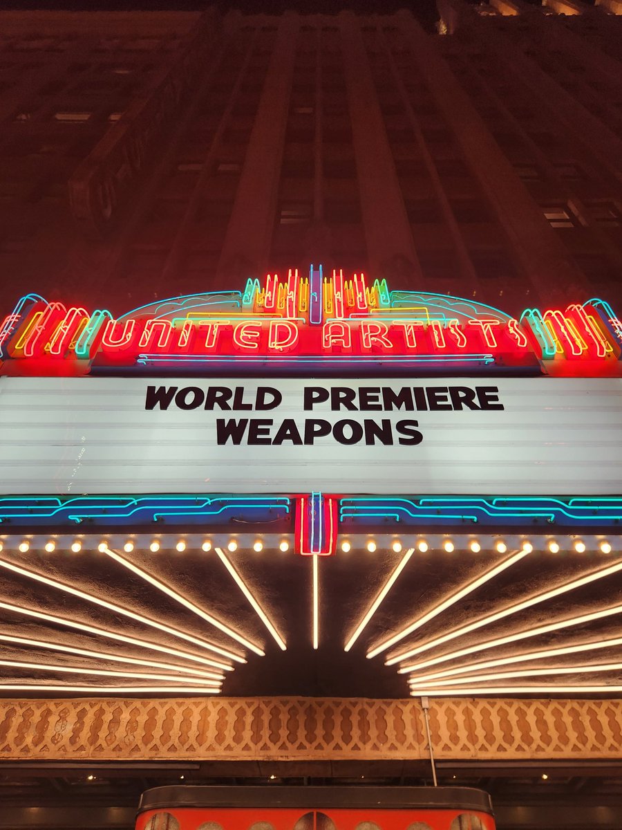 Had a blast last night at the world premiere of Weapons held at the beautiful United Theater. Full review coming soon to <a href="/spectercinema/">SPECTER CINEMA CLUB 👻</a>!

Here's some spoiler free thoughts: boxd.it/ayYsxj
