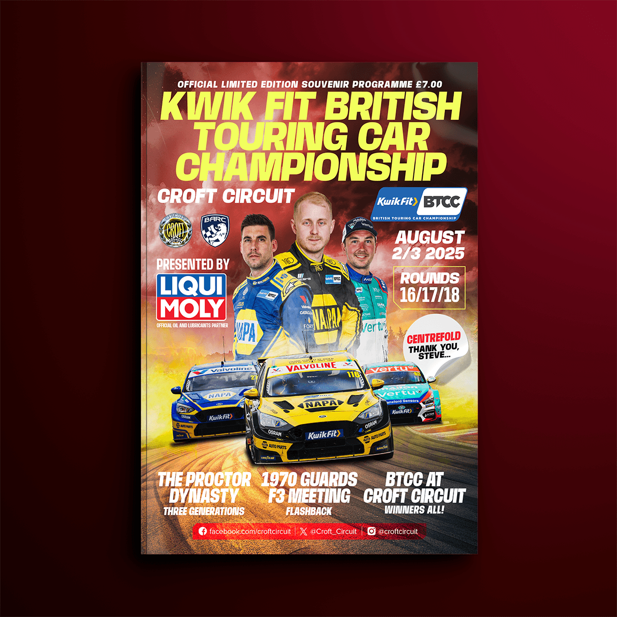 #britishtouringcars this weekend <a href="/Croft_Circuit/">Croft Circuit</a> - it's always a pleasure to design the programme, working with the editorial team of <a href="/Ashleigh_Morris/">Ashleigh Morris</a> &amp; <a href="/pitlanescoop/">Larry Carter</a> with 📸 <a href="/JakobEbrey/">JEP</a>  <a href="/ASuttonRacing/">Ashley Sutton</a>  <a href="/Tomingram80/">Tom Ingram</a> &amp; <a href="/DanCammish/">Daniel Cammish</a> are the #cover stars - enjoy the races #btcc