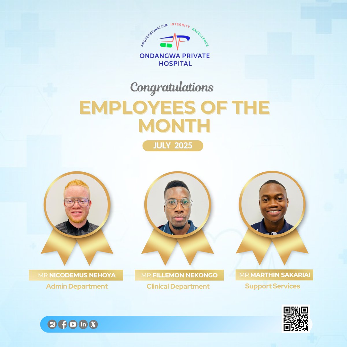 oph_nam's tweet photo. July 2025 Employee of the Month Winners!
Weโre proud to celebrate our top stars:
Your hard work, energy, and commitment continue to inspire! ๐
Big thanks to everyone who voted โ you help us recognize true excellence.
#OPHnamibia #Namibia #OPHEmployeesOfTheMonth https://t.co/2ePPKar2rB