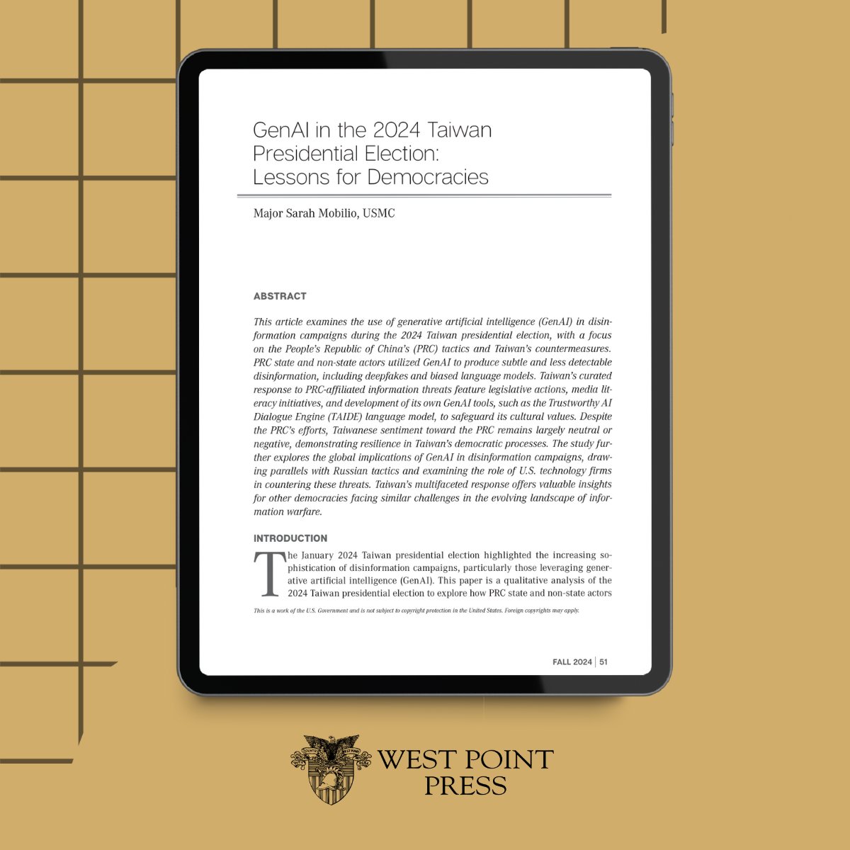 From Taiwan’s election to global cybersecurity, the Fall 2024 CDR reveals how AI is used in modern disinformation campaigns. Explore the full article: cyberdefensereview.army.mil/CDR-Content/Ar…