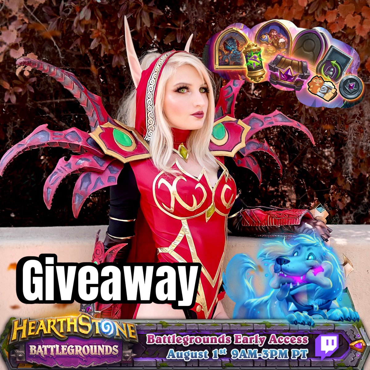 Kira Arlayna 💙🏳️🌈 (@darkladycosplay) on Twitter photo 💙 <a href="/PlayHearthstone/">Hearthstone</a> Battlegrounds 11 Pass Giveaway! 💜
To enter
💙Like and Retweet
💜 Follow me Twitch.tv/darkladycosplay
💕 Comment your favorite Battlegrounds skin!
Ends August 4th
*codes provided by <a href="/Blizzard_Ent/">Blizzard Entertainment</a> * 💙 <a href="/PlayHearthstone/">Hearthstone</a> Battlegrounds 11 Pass Giveaway! 💜
To enter
💙Like and Retweet
💜 Follow me Twitch.tv/darkladycosplay
💕 Comment your favorite Battlegrounds skin!
Ends August 4th
*codes provided by <a href="/Blizzard_Ent/">Blizzard Entertainment</a> *