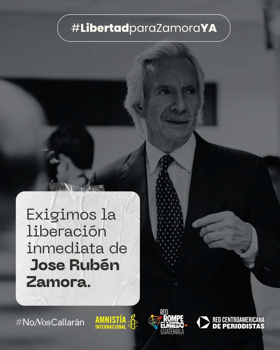 #LibertadparaZamoraYA ✊ El caso de Jose Rubén Zamora es una muestra dolorosa de cómo en Guatemala se utiliza el aparato judicial para censurar voces independientes. ➡No olvidamos.

📸Christian Gutiérrez

#ElSilencioNOEsOpción