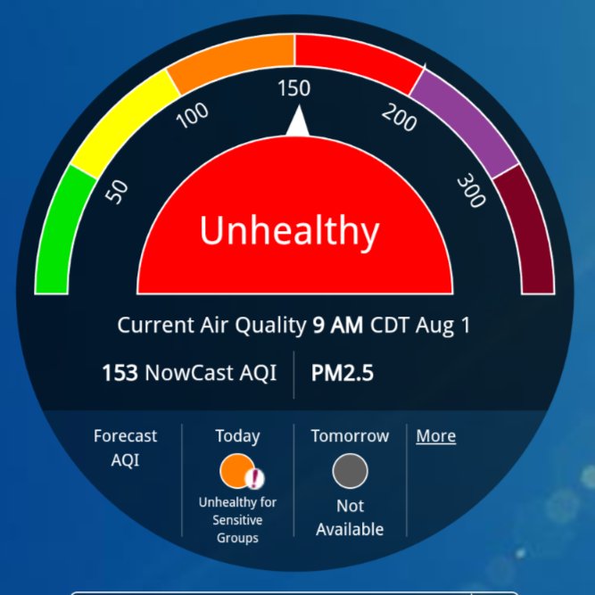 Stuart McMillian 🇺🇲 (@chatwithstumac) on Twitter photo Little hazy out. AQI level is registering as "unhealthy." Listen for reports on <a href="/kmoxnews/">KMOX St. Louis News</a> from Missouri DNR. Little hazy out. AQI level is registering as "unhealthy." Listen for reports on <a href="/kmoxnews/">KMOX St. Louis News</a> from Missouri DNR.