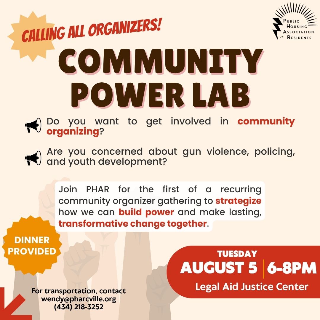 📣 Calling all neighbors, organizers, and changemakers!
Are you ready to build power, fight for justice, and support our neighborhoods?
Join PHAR’s Community Power Lab - a new space to connect, strategize, and take action on issues impacting our communities ✊🏾💥