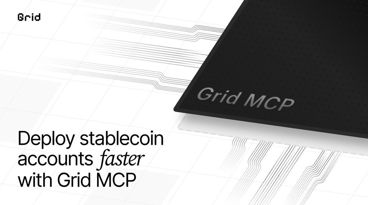 The Grid MCP (Model Context Protocol) server is now live.

• Access documentation directly in your IDE or Agentic Environment
• Test API endpoints with any AI tool that supports MCP
• Seamlessly integrate Grid into your agentic workflows

Get started with Grid MCP today ↓