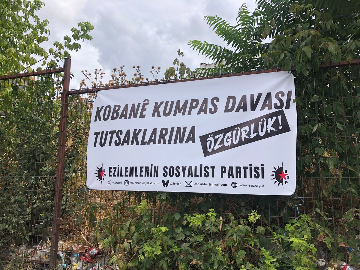 Kobanê savunmasında DAİŞ çetelerine karşı Rojava halklarının yanında oldukları için tutsak edilen Figen Yüksekdağ ve Selahattin Demirtaş başta olmak üzere tüm Kobanê kumpas davası tutsaklarına özgürlük!