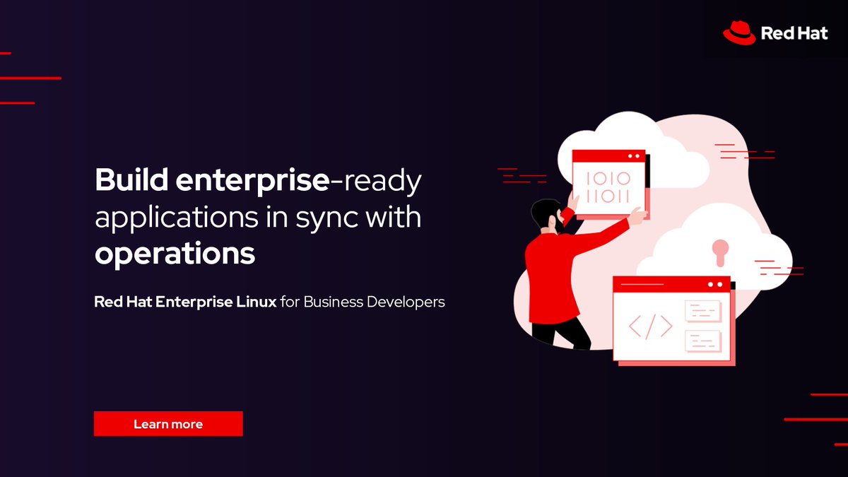 Red Hat Enterprise Linux for Business Developers aligns application development with production consistency, enabling business development teams to build applications quickly at no additional cost.

Learn more: bit.ly/3GHjyHY