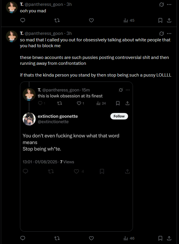 deadgoonette's tweet photo. @extinctionette dude got so pissed you blocked he started talking at the air lol https://t.co/LlYprH4TnK