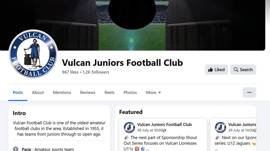 Feel free to follow/like us on Facebook

The page will be more active now as we have a few more new admins, this is a place where club updates will also be posted

Also on our juniors page where we are currently doing sponsorship shoutouts for each of our junior teams
