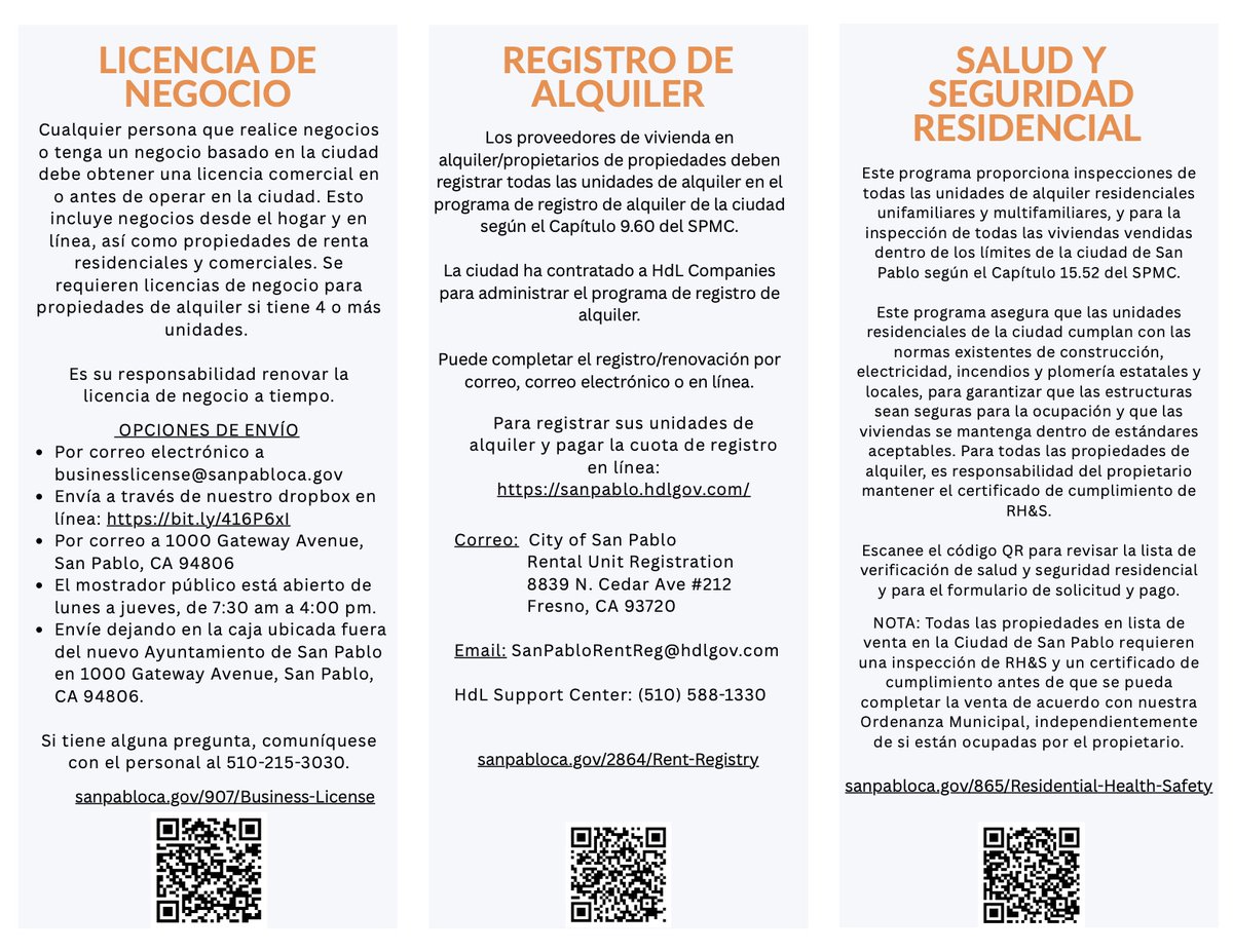 🌟 The City of San Pablo is committed to enhancing our residents' quality of life and celebrating cultural diversity! To support our community, we've created a comprehensive Rental Housing Regulation Guide. 🏡 Discover essential info on business licensing, rent registry, and