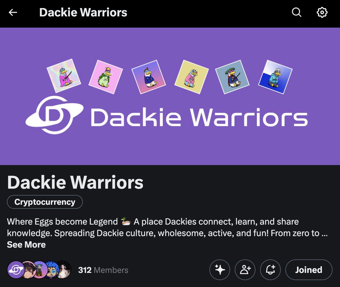 🦆 <a href="/captain_dackie/">Captain Dackie</a> please help to init a lucky draw to celebrate Dackie Warriors now 300+ members
👇👇👇

🟪 Reward 5$ $CAP each people
🟪 Follow <a href="/capminal/">Capminal</a>, like/retweet/tag 3 friends on this post
🟪 There are 3 lucky winners
🟪 Duration: 24 hours