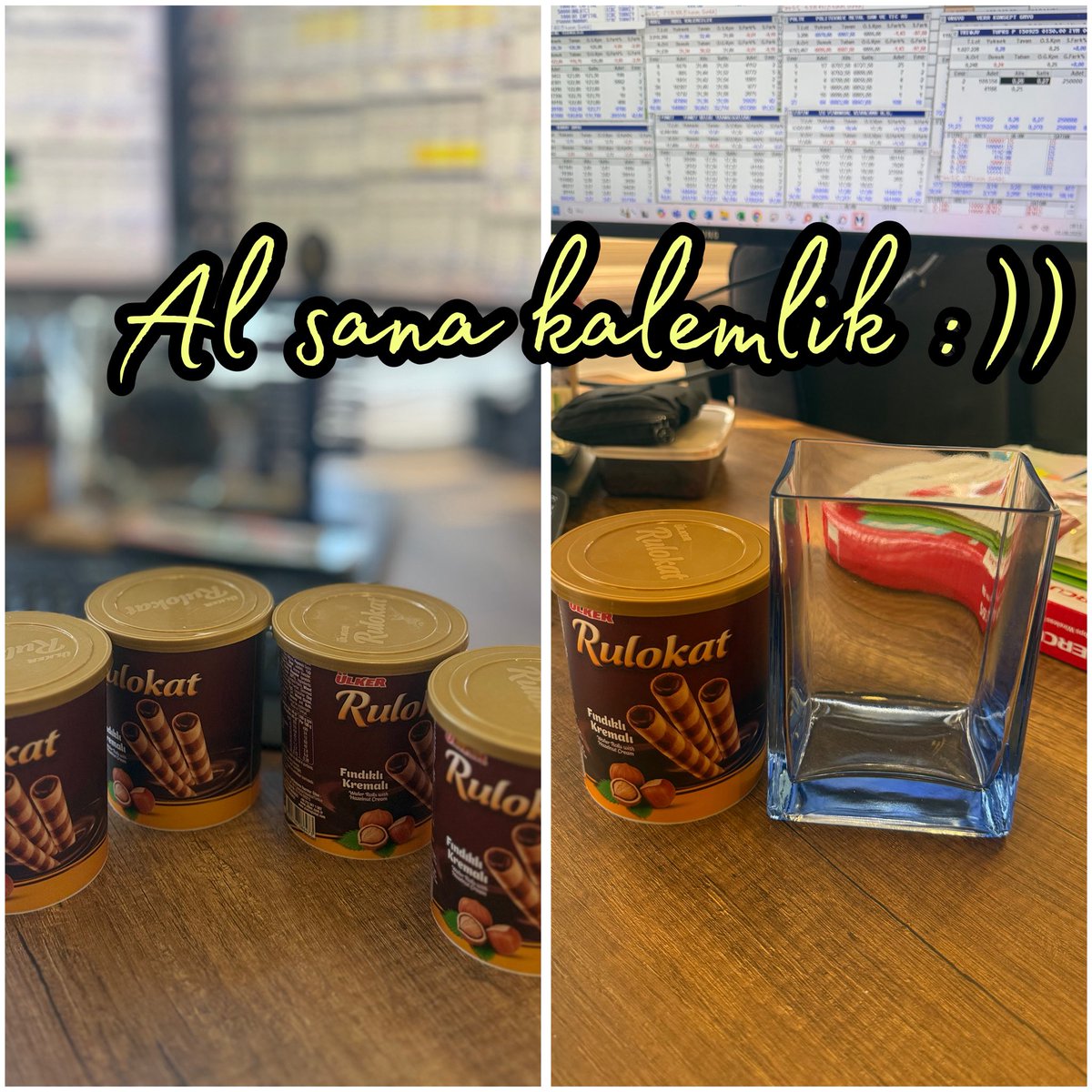 Daha kalemliğin yok, rulokatın kutusunu kullanıyorsun sonrada 1.500.000 lot alım yazıyorsun :) al sana kalemlik diye ziyaretime gelip kalemlik derdinden kurtaran Ozan a teşekkür ederim…