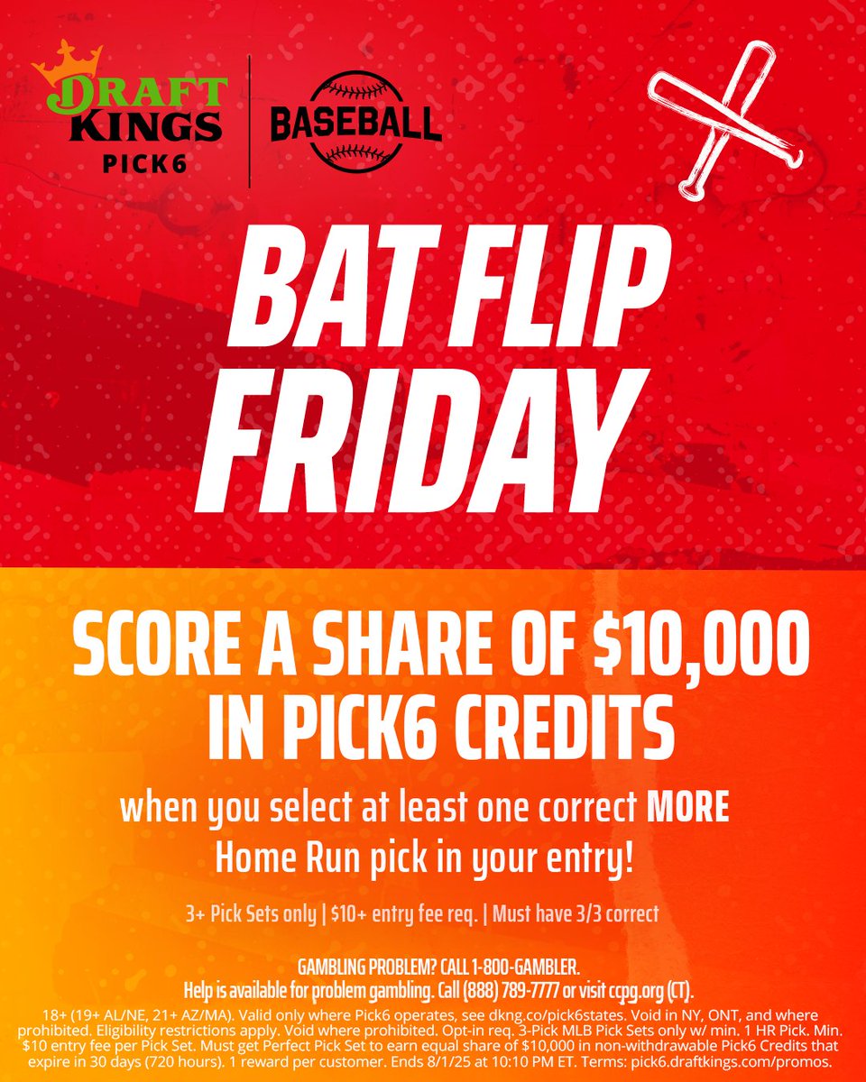 IT'SSSSS BACKKKKKKK. 😈

If you go 3/3 or better today with a HR pick, you split $10k! 

Let's get it. 🫡