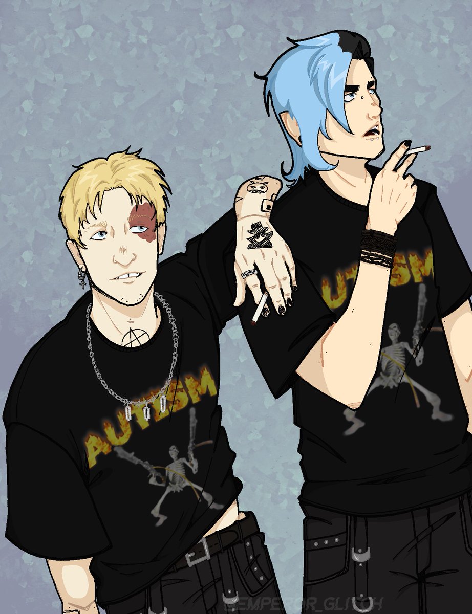 emperor_glitch's tweet image. finally, I moved and I can go back to whatever it calls (drawing)

here, another fancy outfit now for both special guys in my life 

👾👾👾
#watch_dogs #defalt #wrench