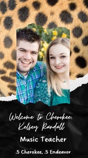 We’re excited to welcome another new member of our Cherokee team, Kelsey Randall!! 🥰 Mrs. Randall can’t wait to teach music 🎶 to our Cherokee Cheetahs 🐆 &amp; the Endeavor Rockets! 🚀 She’s going to be a great addition to our Cheetahs!🐆❤️#cheetahpride #WEareLakota
